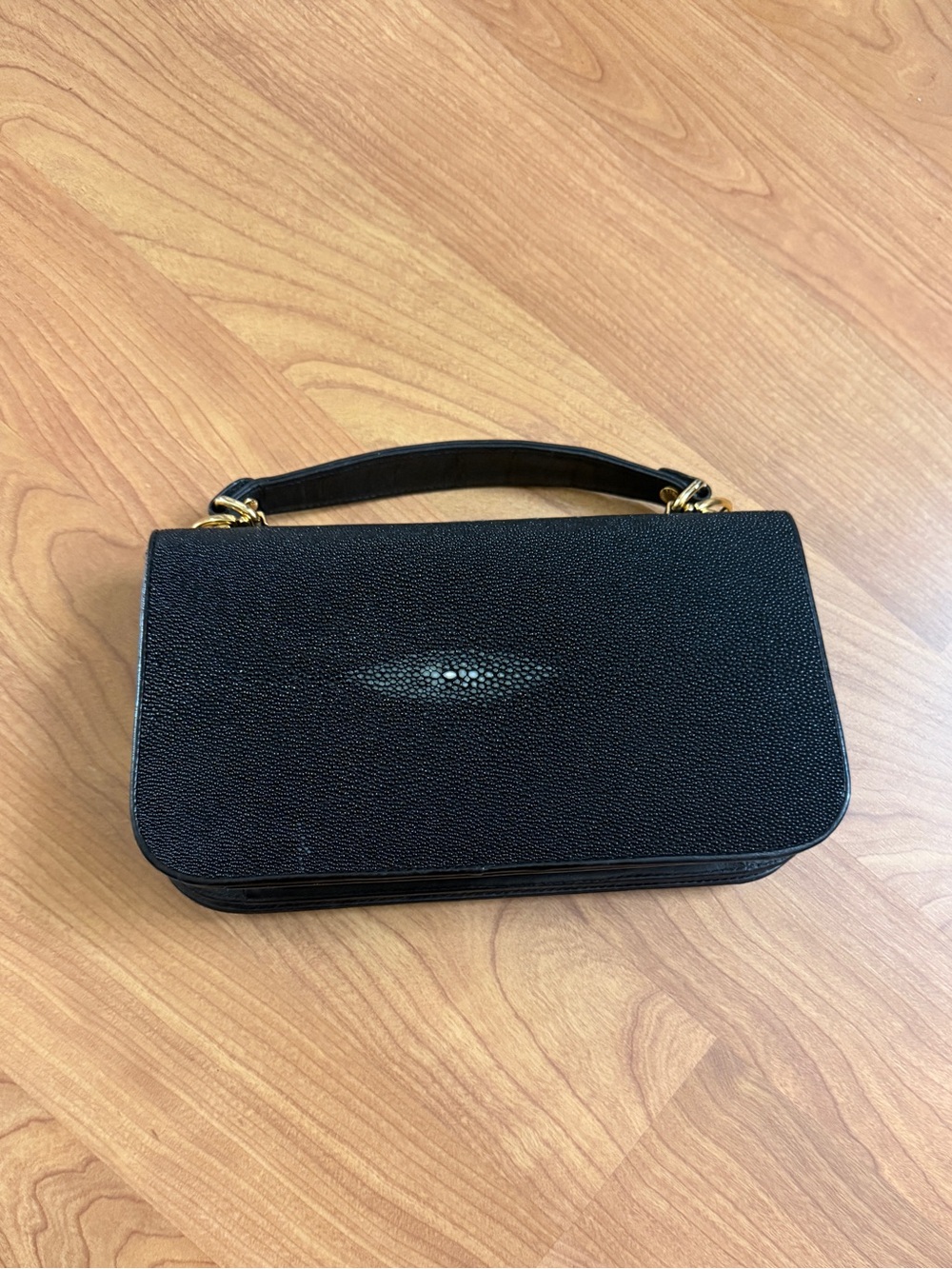 Genuine Eastern Leather Stingray Top Handle Purse